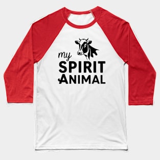 Cow My Spirit Animal Baseball T-Shirt